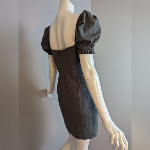 Sisters & Seekers Parlour Dress UK 6 Puff Sleeve Corset Mini Gray - Picture 9 of 10